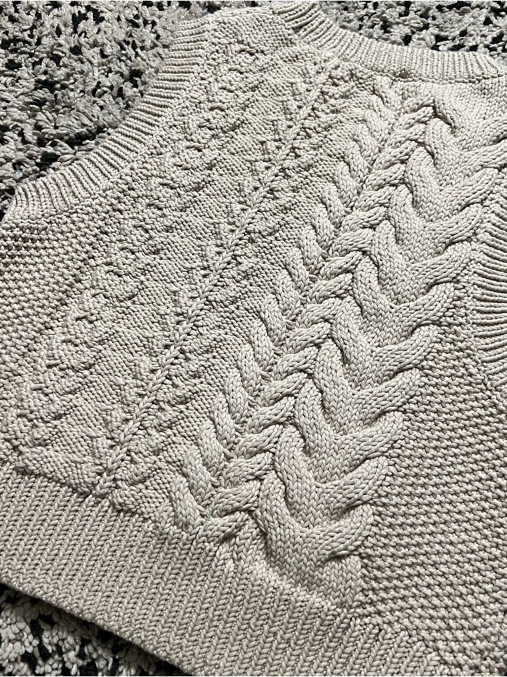 COS Sweater Vest Chunky Cableknit Beige Women’s Size XS - Picture 14 of 15